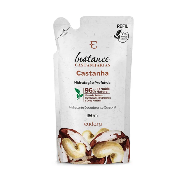 Refil Loção Hidratante Desodorante Corporal Instance Castanha 350ml