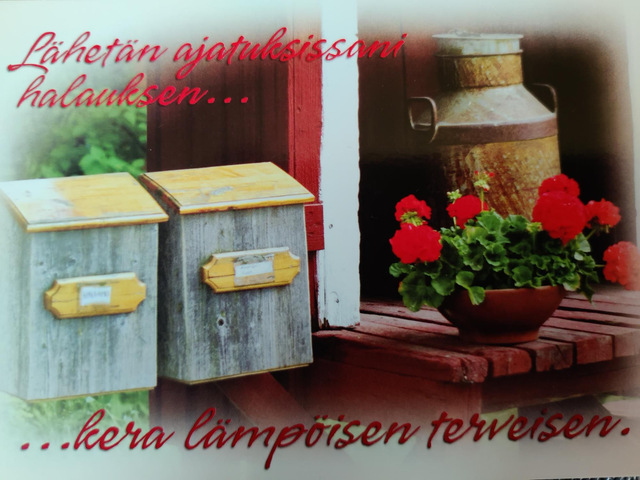 Postikortti Lähetän ajatuksissani halauksen ..