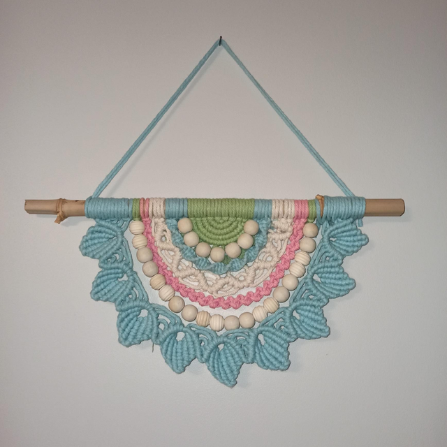 Déco demi cercle macramé 