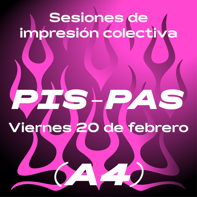 PIS-PAS: Sesiones de Impresión A4 a 2 tintas