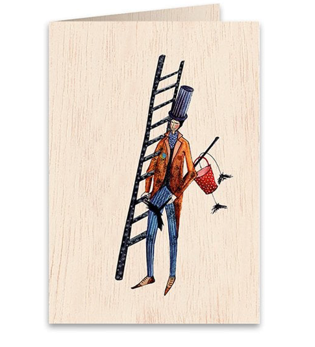 Chimney Sweep Wooden Card