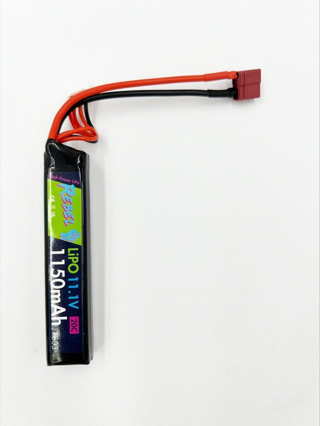 Rebel Battery - 1150mAh Lipo 11.1V 20C Stick - Deans