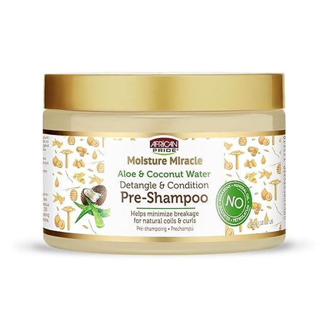 African Pride Moisture Miracle Aloe & Coconut Water Pre Shampoo 12oz
