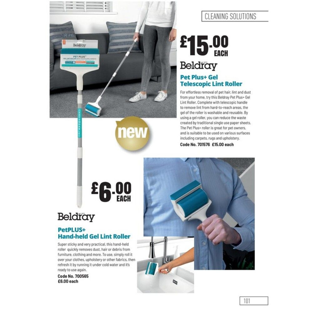 Beldray Pet Plus+ Gel Telescopic Lint Roller