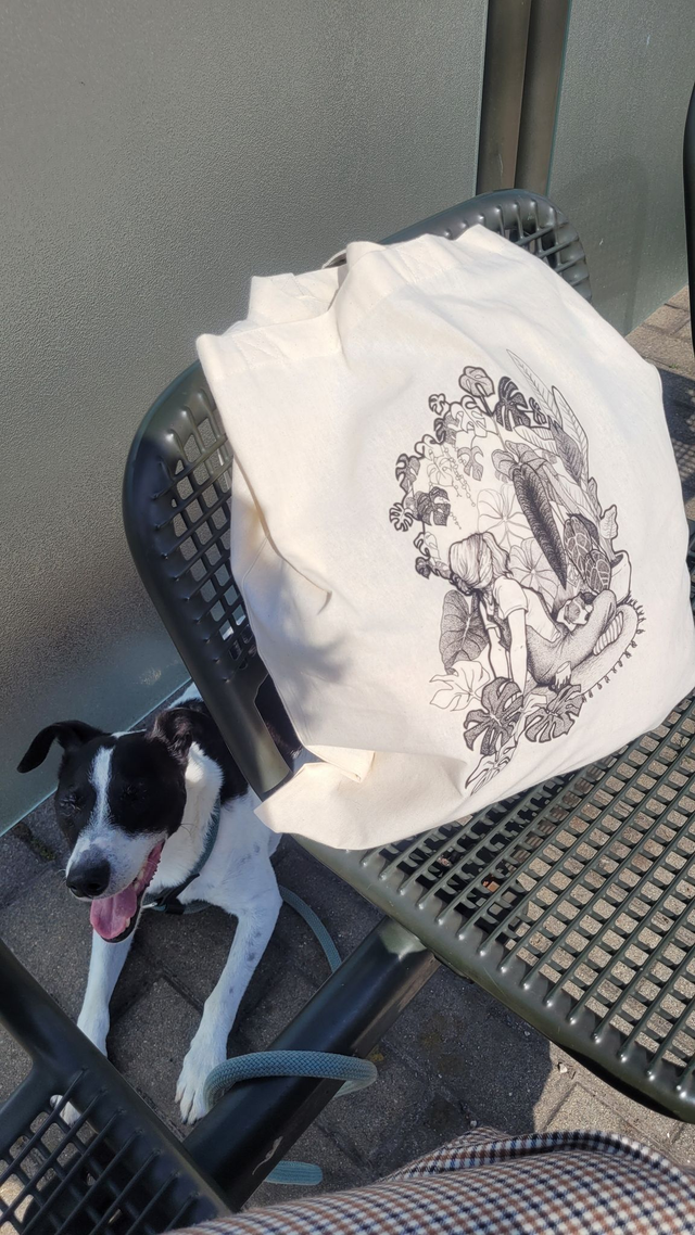 Schlafender Hund  Baumwollbeutel 