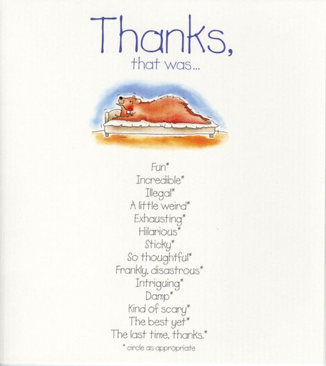 Thanks, That Was . . . - Greeting Card