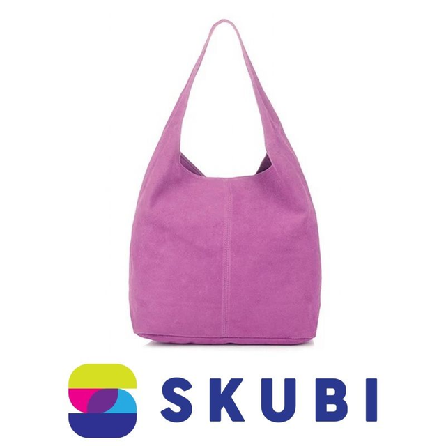 Vera Pelle N88 Dámská semišová kabelka fialová