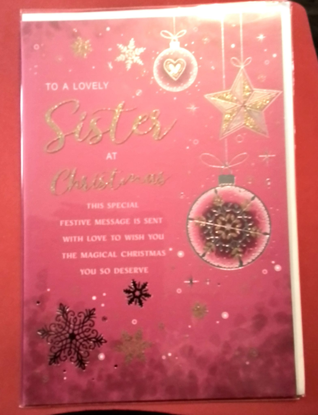 Sister Christmas Card Bauble 