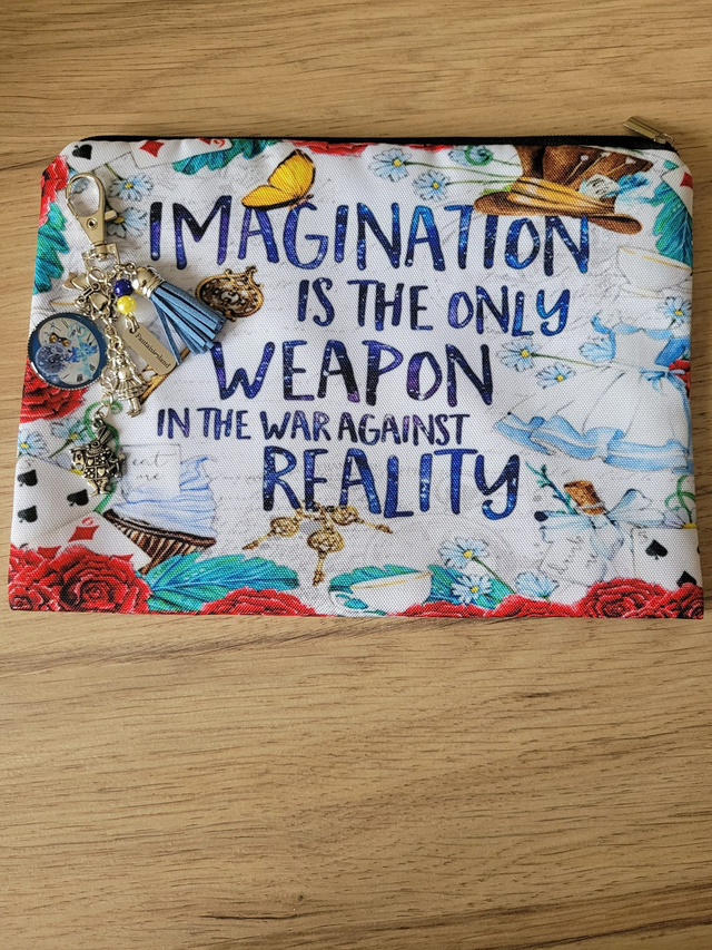 Duo Bijou de Sac argenté Alice Wonderland &amp; pochette 