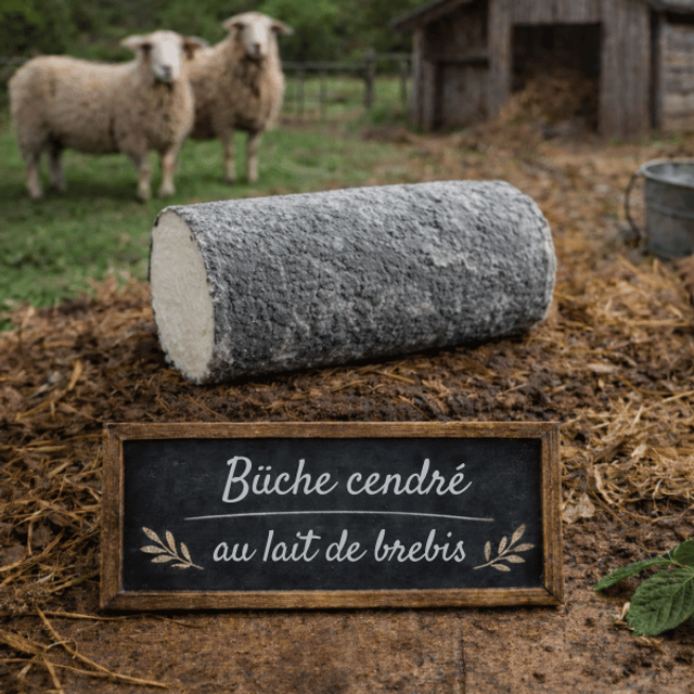 Bûche cendré au lait de brebis 🧺