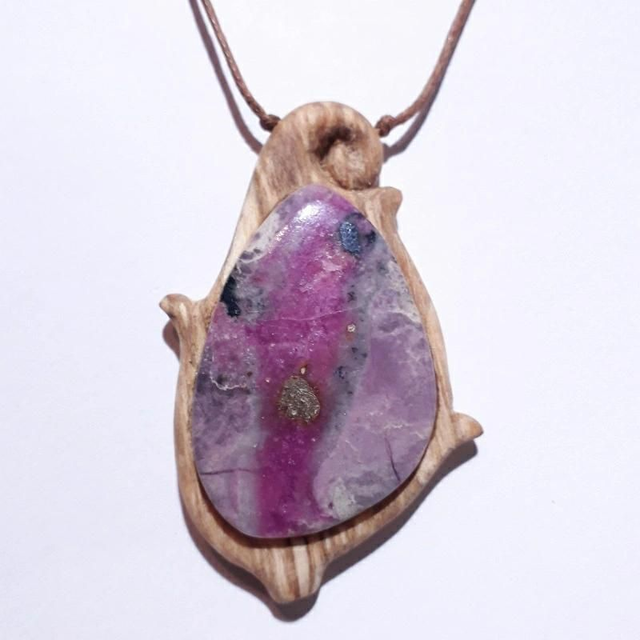 Cobalt Calcite &amp; Palo Santo Handmade Necklace