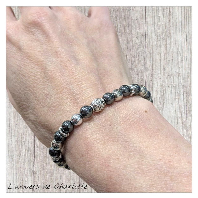 Bracelet "Hématite" 6mm BR-130