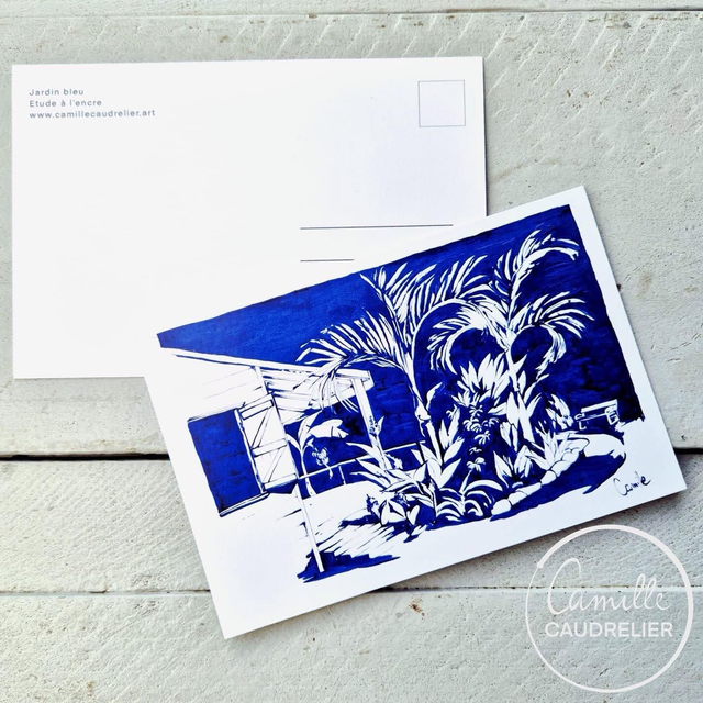 Carte postale Jardin bleu