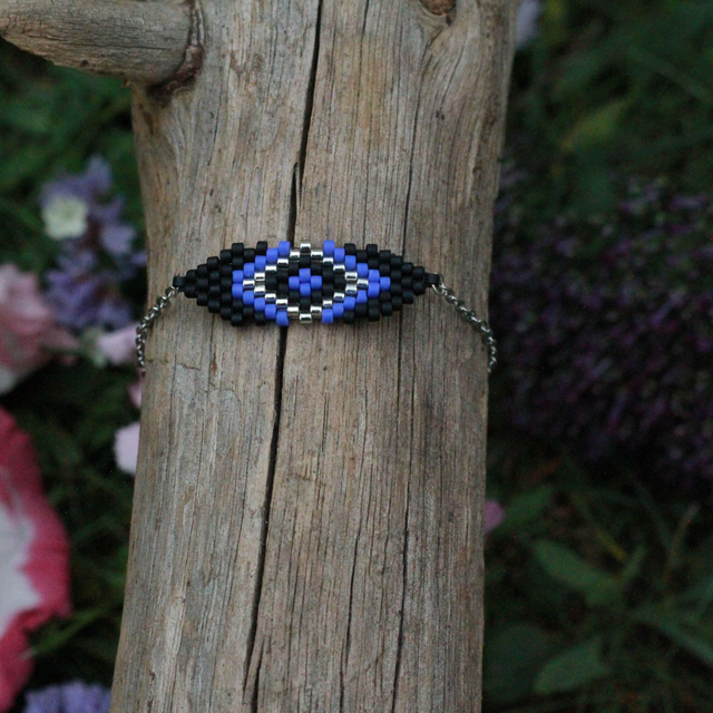 Bracelet bleu argenté#1