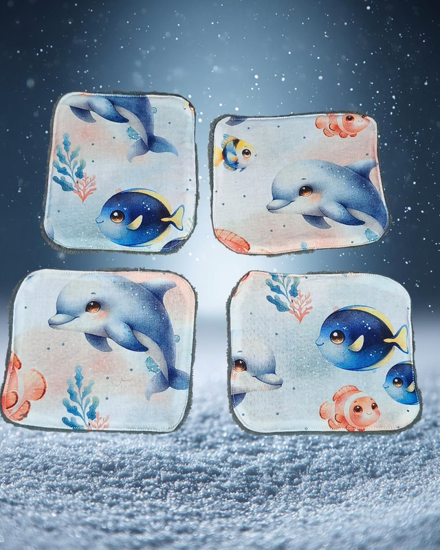 Lingettes *4  animaux marin 