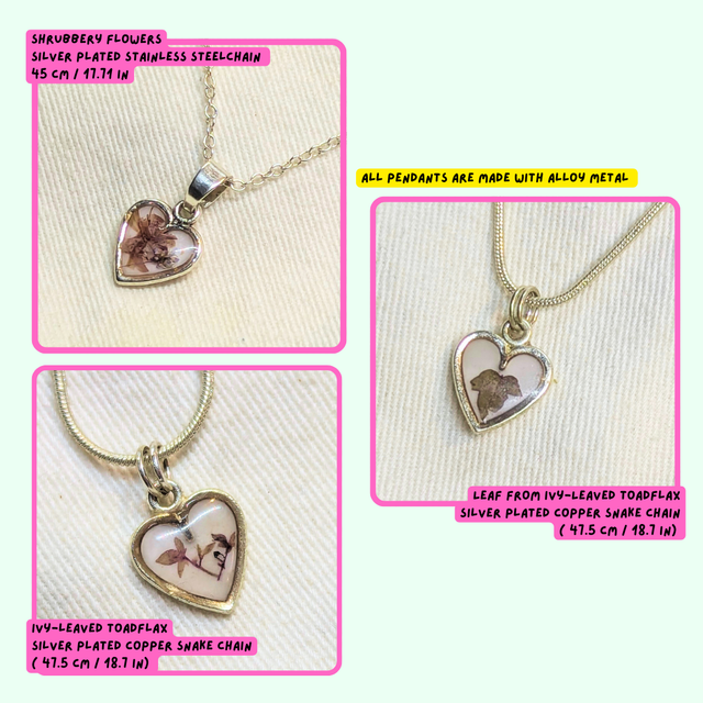 Heart Pendant | Necklace | Real Flower Pendants