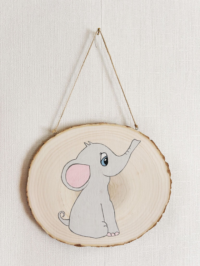 Peinture sur bois décorative d'éléphant personnalisable
