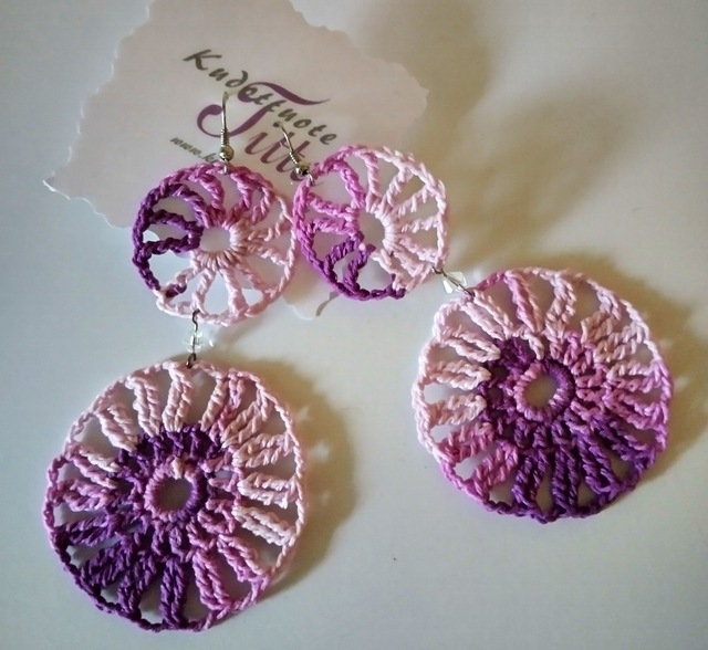 Virkatut korvakorut, 2-osainen, monivärinen    