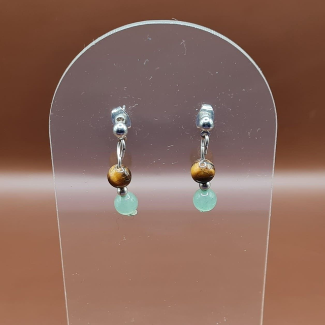 Puces Aventurine verte - oeil de tigre