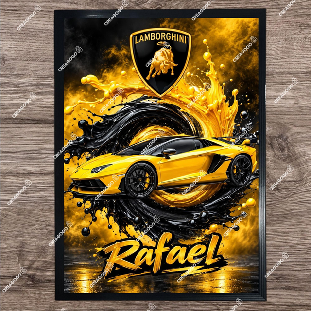 Affiche Poster Lamborghini avec Prénom - Cadeau unique pour fan de voiture de luxe format A4 21x29,7cm (1)