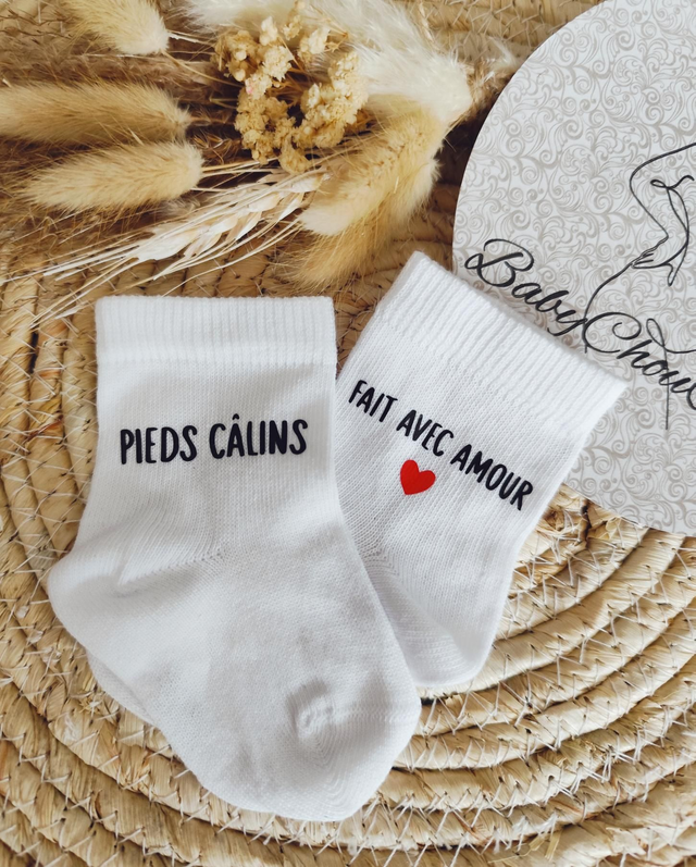 Chaussettes pieds câlins, Fait avec amour ❤️