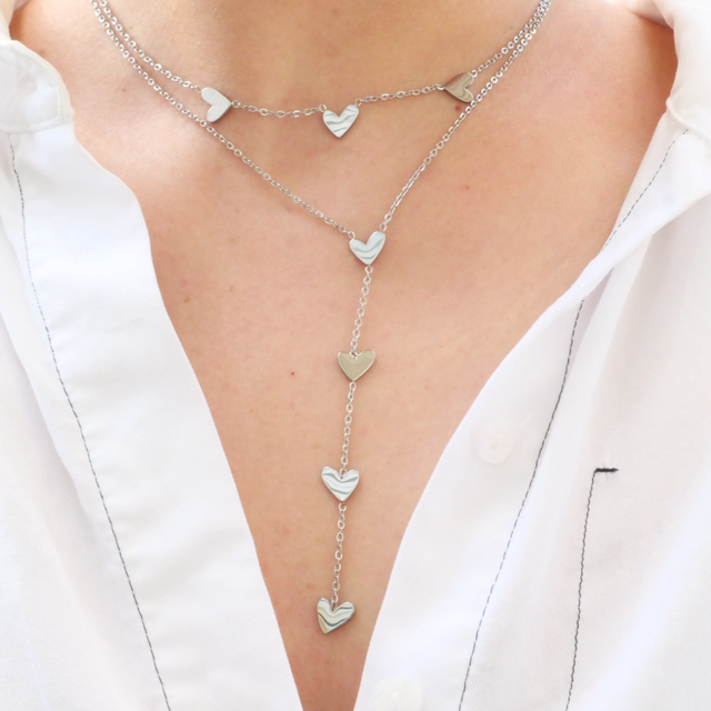 Collier double cœur Y