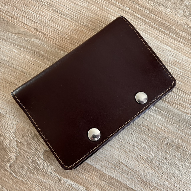 Portefeuille en cuir de bœuf/taureau avec boutons pression