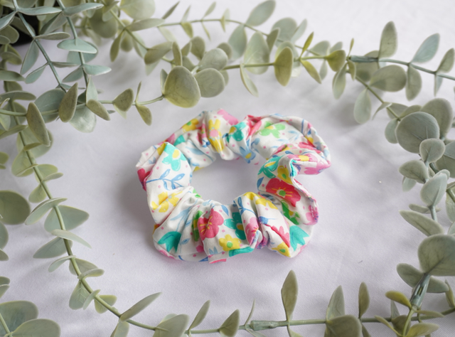 Bright Floral Scrunchie