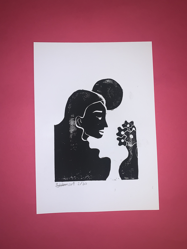Linogravure A4 édition limitée "Parfum"