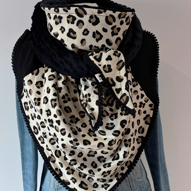 Maxi Chèche Happy Léo 2 pompons noirs