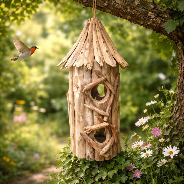 Grand nichoir en bois flotté 