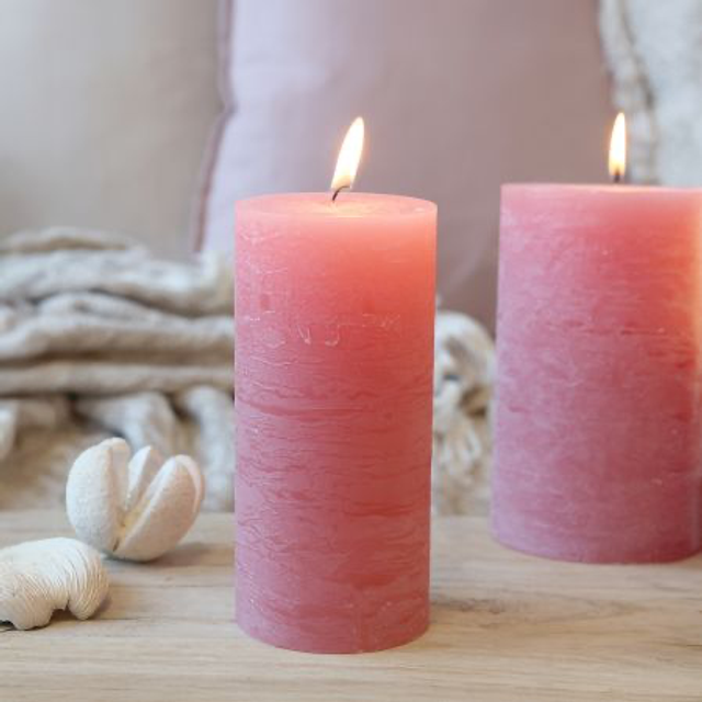 Raspberry Pillar Candle