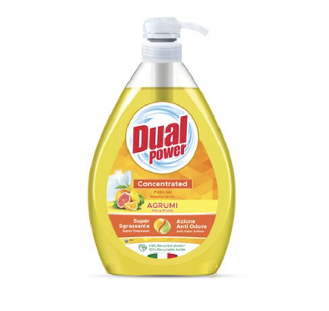 DUAL - Mosogatószer, kímélő kézmosó és szagmentesítő 1 L - citrusos
