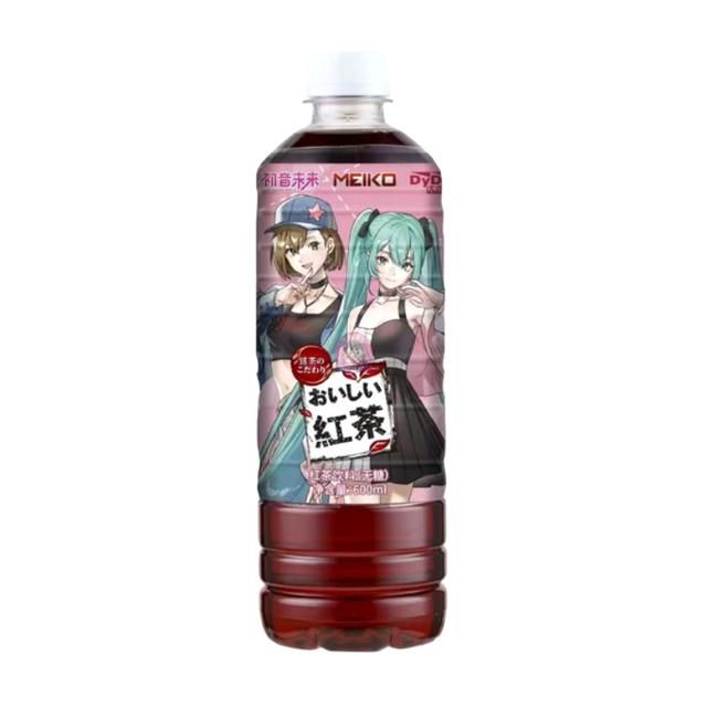达亦多 DYDO 达亦多红茶饮料初音未来600ml Black Tea Drink Sugar Free