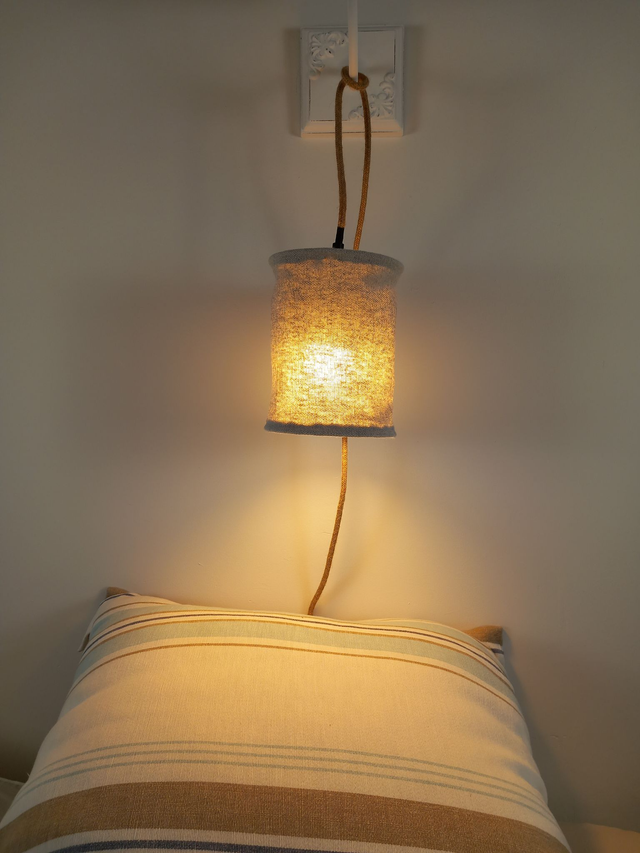 Abat-jour lampe baladeuse en chanvre (Ø15 cm) .