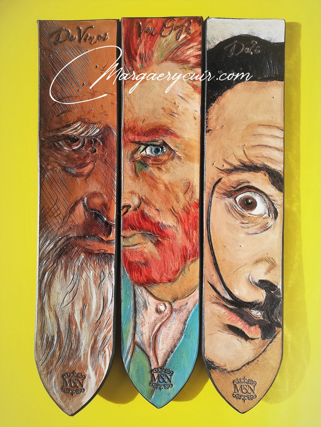 Marque-page en cuir repoussé, l&#039;oeil du Maitre, les grands peintres