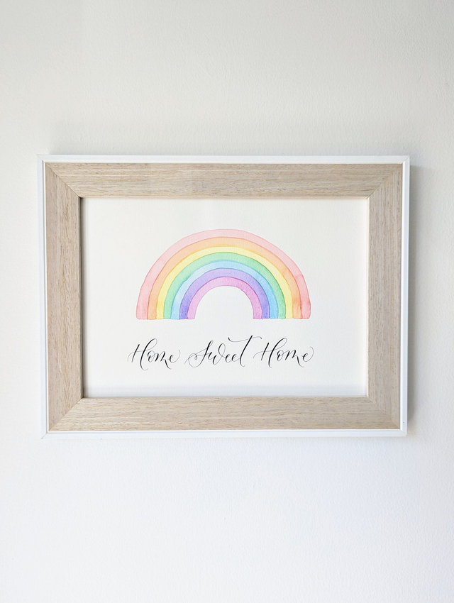 "Home Sweet Home" Rainbow painting 