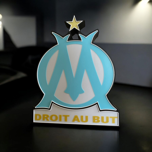 Lampe 3D Olympique de Marseille LED - Pour les vrais supporters de l’OM