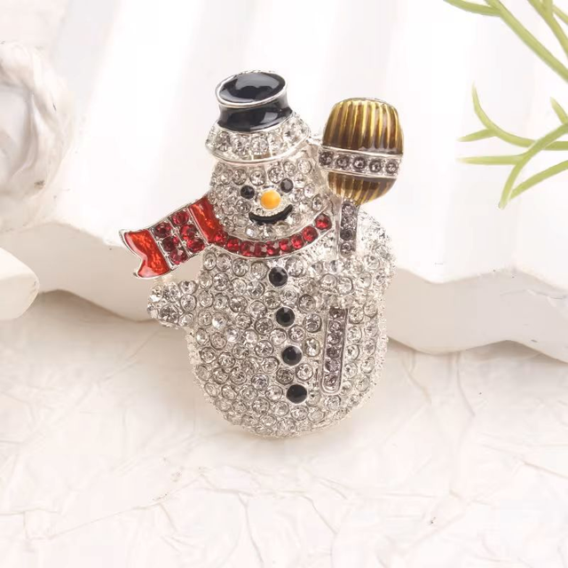 Snowman Brooch