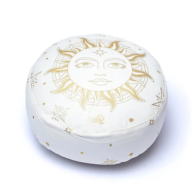 Coussin de méditation blanc soleil