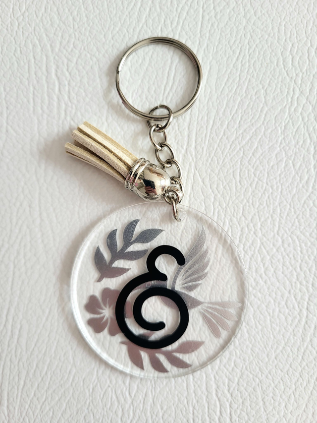 Porte-clé - Initiale & Colibri