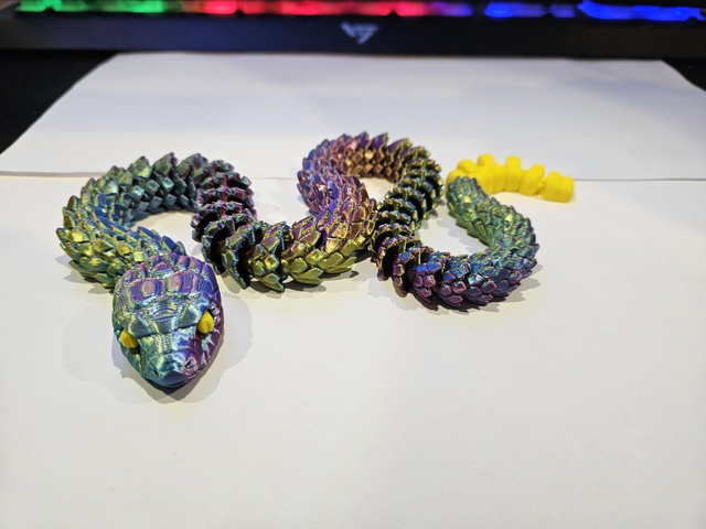 GS3Ds 3D Printed Articulated Snake - Unique and Fascinating Decor Piece. Autism and ADHD.
