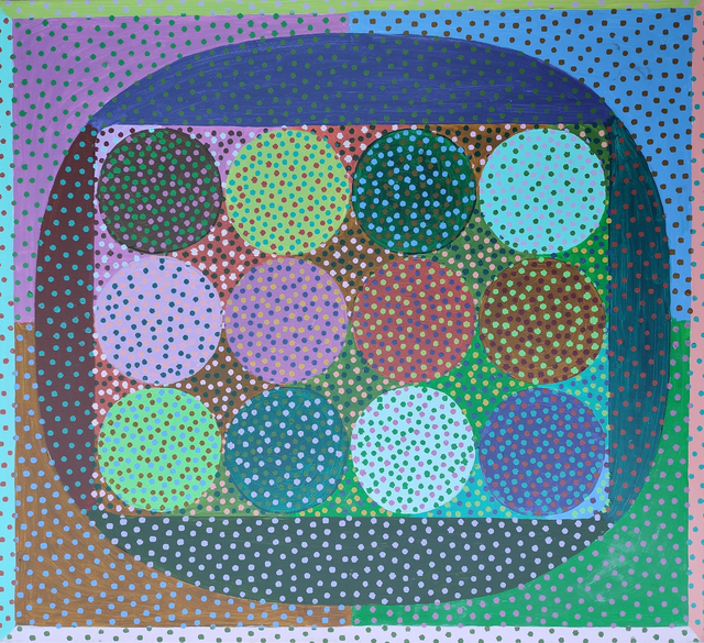 Paleta strukturalistyczna, 83x91 akryl 2020