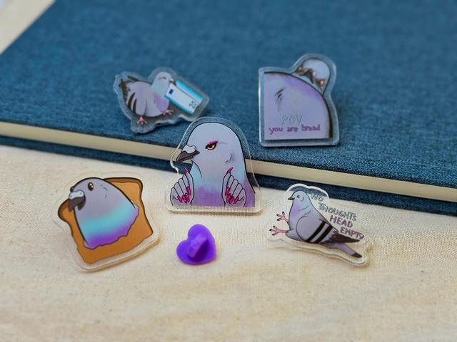 Acrylic Pigeon Pins