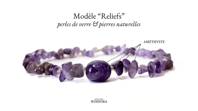 Bracelet | Améthyste - Reliefs (B)
