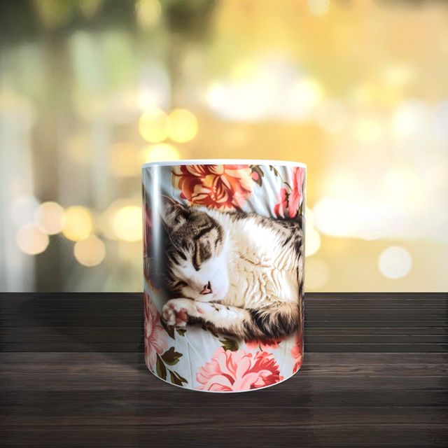 Mug chat mignon endormi 