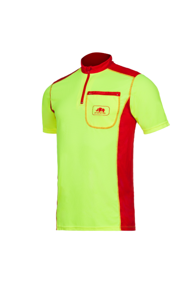 Funktionsshirt kurz arm Gelb/Rot 