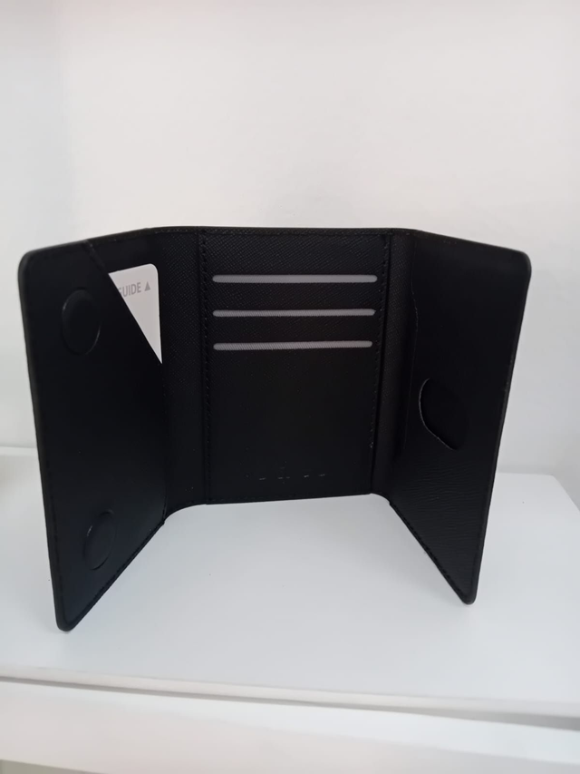 Portacarte magnetico colore nero saffiano