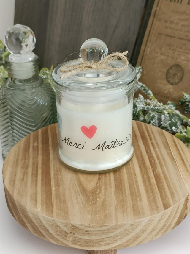 Bougie parfumée mini-bonbonnière "merci Maîtresse" 