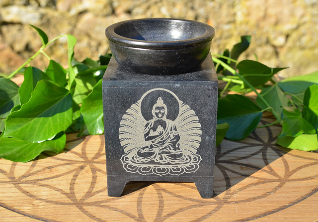 Brûle-Parfum en pierre à savon Bouddha